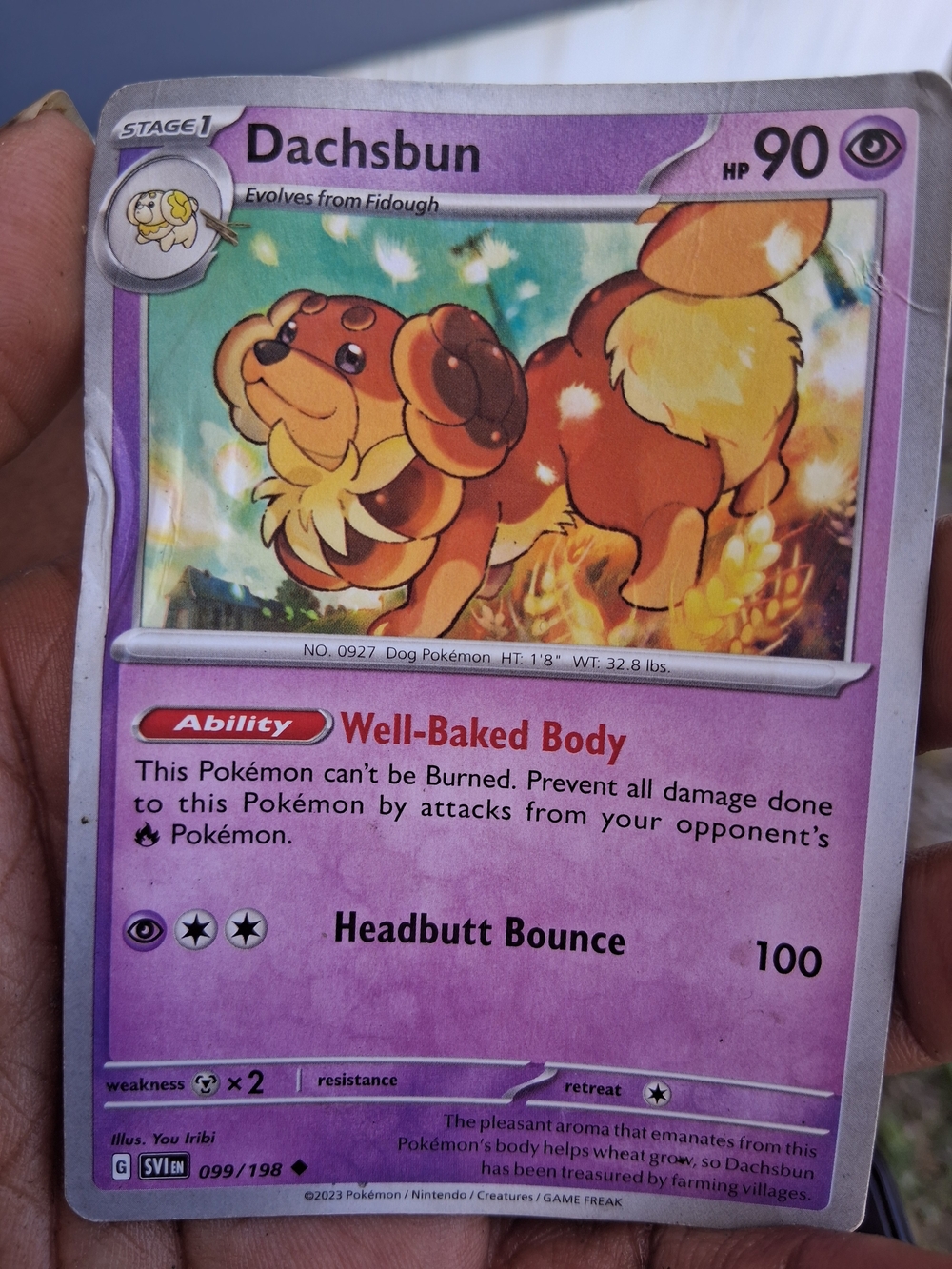 Poke'mon Trading Card " Dachsbun"